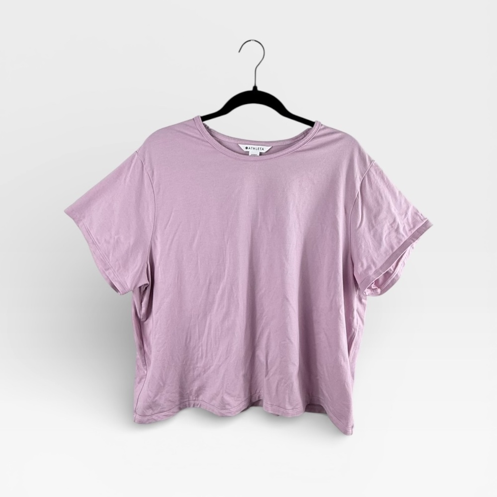 Athleta Short Sleeve Tee Boxy Lavender Size 1X‎ (B)